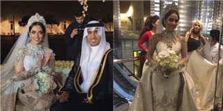 Choáng với tỷ phú Dubai tặng vợ váy cưới đính 24.000 viên kim cương